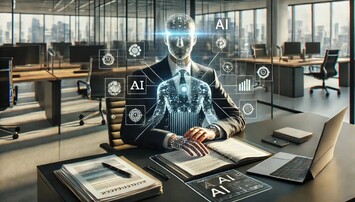 Menselijk uitziende AI op kantoor